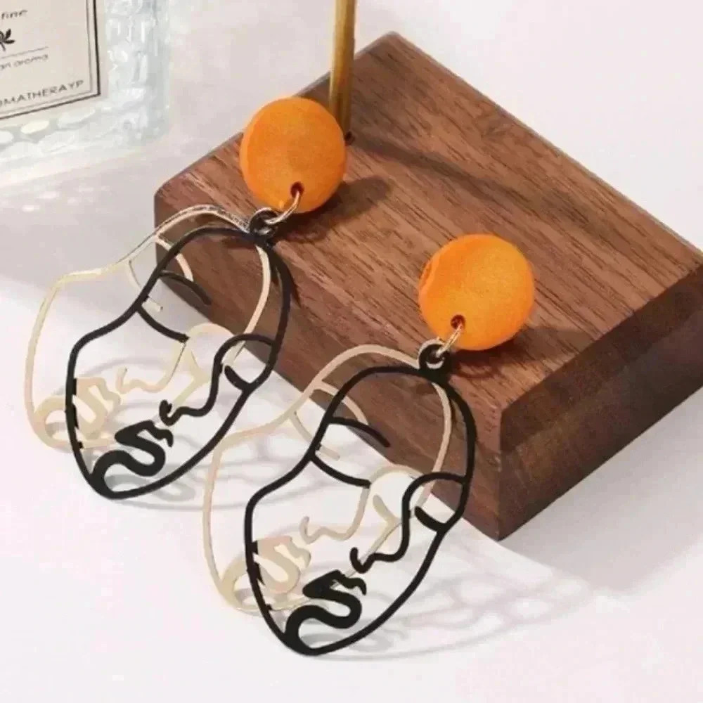 Aesthetic Boho Abstract Face Design Earrings